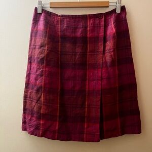 Jones New York Red Plaid A-Line Skirt